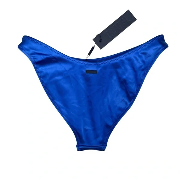 Triangl Swimwear bikini bottoms high leg blue women’s large NWT Cheeky - Picture 2 of 5